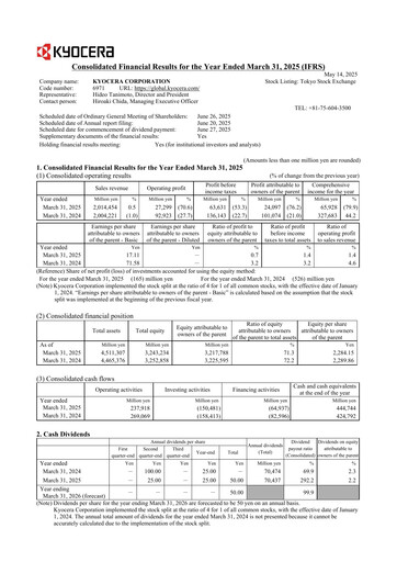 Thumbnail Kyocera
 Financial Report fy2025