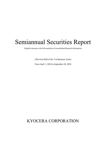 Thumbnail Kyocera
 Half-year Report fy2025