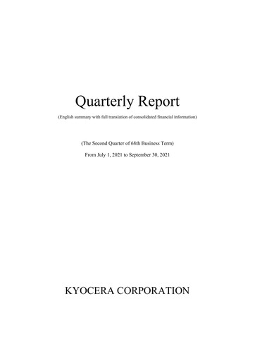 Thumbnail Kyocera
 Quarterly Report fy2022-q2