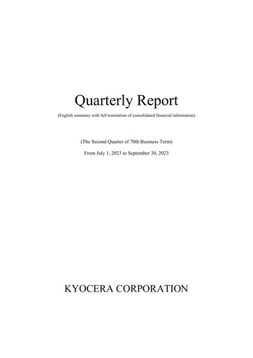 Thumbnail Kyocera
 Quarterly Report fy2024-q2