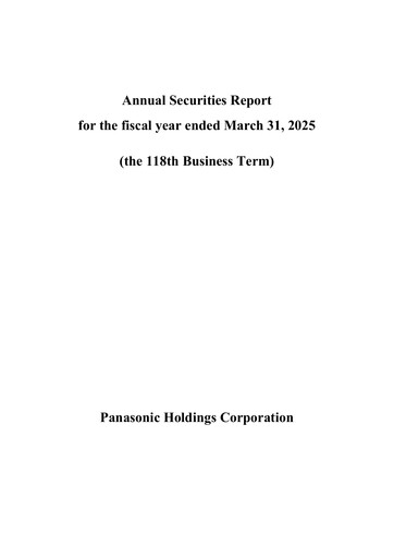 Thumbnail Panasonic Annual Report 2025