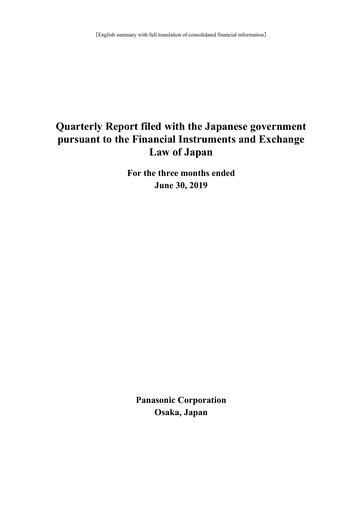 Thumbnail Panasonic Financial Statement 2019-q1