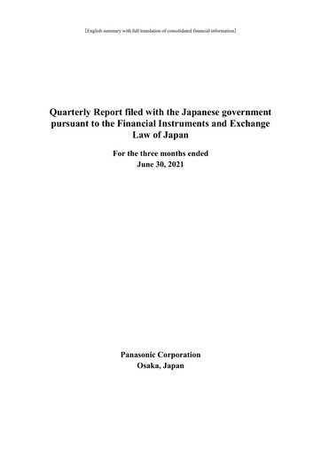 Thumbnail Panasonic Financial Statement 2021-q1