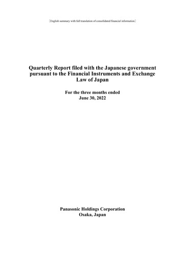 Thumbnail Panasonic Financial Statement 2022-q1