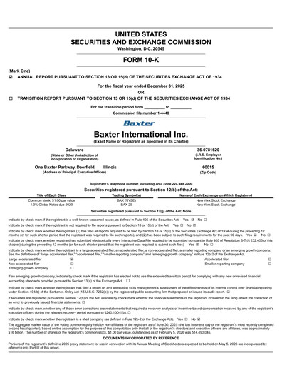 Thumbnail Baxter Annual Report 2025
