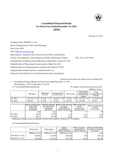 Thumbnail Nexon Financial Statement 2013