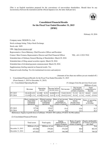 Thumbnail Nexon Financial Statement 2015