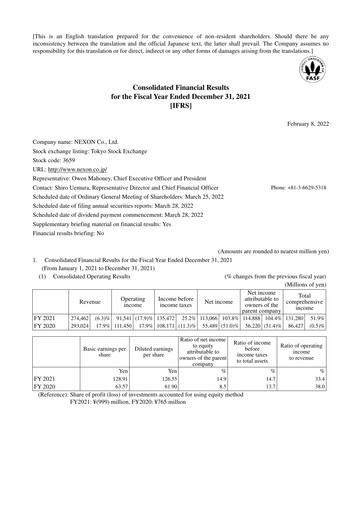 Thumbnail Nexon Financial Statement 2021
