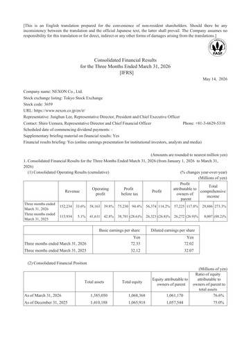 Thumbnail Nexon Quarterly Report 2026-q1