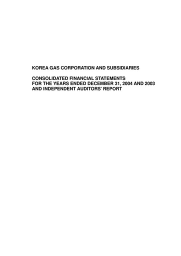 Thumbnail Korea Gas Financial Statement 2003-2004