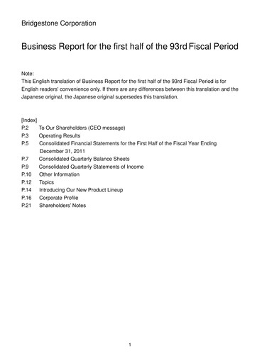 Thumbnail Bridgestone
 Half-year Report 2011-h1