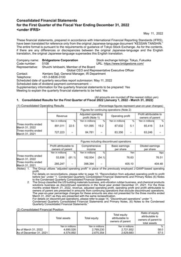 Thumbnail Bridgestone
 Quarterly Report 2022-q1