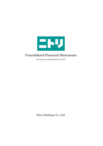 Thumbnail Nitori Holdings
 Financial Statement fy2015