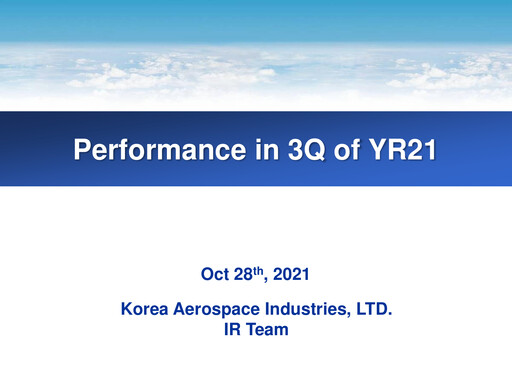 Thumbnail Korea Aerospace Industries Quarterly Report 2021-q3