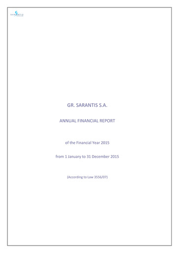 Miniature Gr. Sarantis S.A. Rapport financier 2015