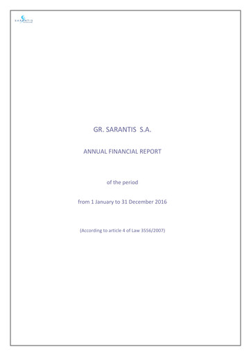 Miniature Gr. Sarantis S.A. Rapport financier 2016