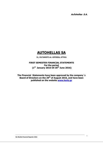 Miniature Autohellas Rapport semestriel 2016