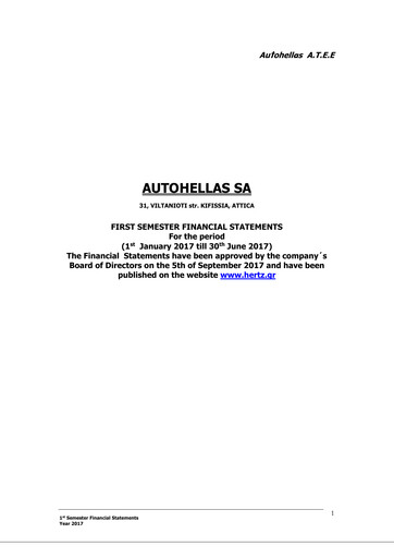 Miniature Autohellas Rapport semestriel 2017