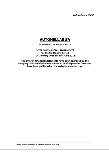 Miniature Autohellas Rapport semestriel 2018