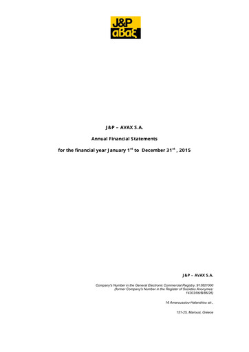 Thumbnail Avax S.A. Financial Statement 2015