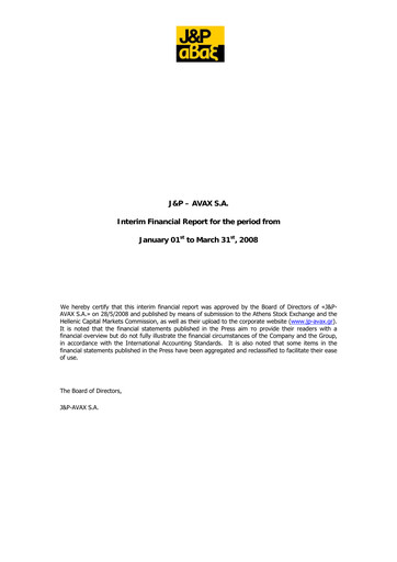 Vorschaubild Avax S.A. Quartalsbericht 2008-q1