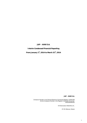 Vorschaubild Avax S.A. Quartalsbericht 2014-q1