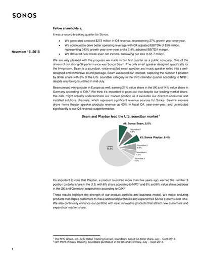 Vorschaubild Sonos
 Quartalsbericht 2018-q4