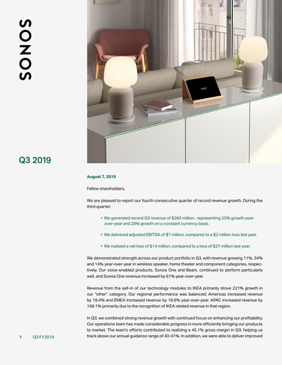 Vorschaubild Sonos
 Quartalsbericht 2019-q3