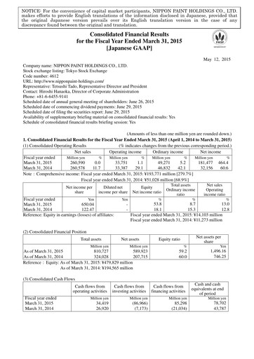 Thumbnail Nippon Paint
 Financial Report 2015