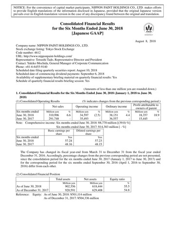 Thumbnail Nippon Paint
 Half-year Report 2018-h1