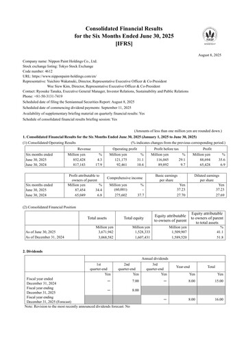 Thumbnail Nippon Paint
 Half-year Report 2025-h1
