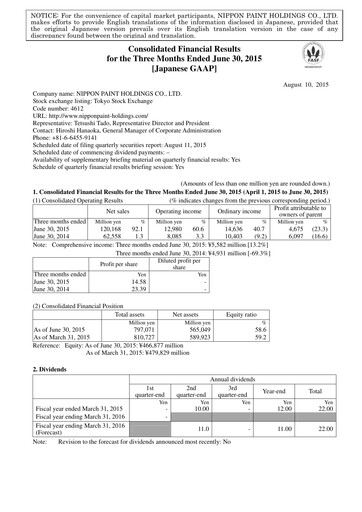 Thumbnail Nippon Paint
 Quarterly Report 2015-q2