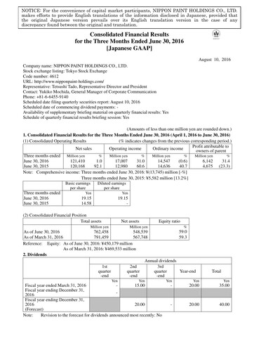 Thumbnail Nippon Paint
 Quarterly Report 2016-q2