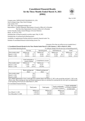 Thumbnail Nippon Paint
 Quarterly Report 2021-q1