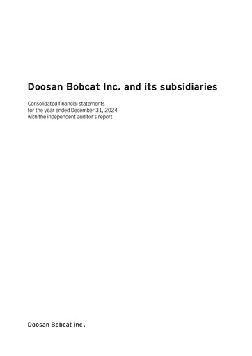 Thumbnail Doosan Bobcat Financial Statement 2024