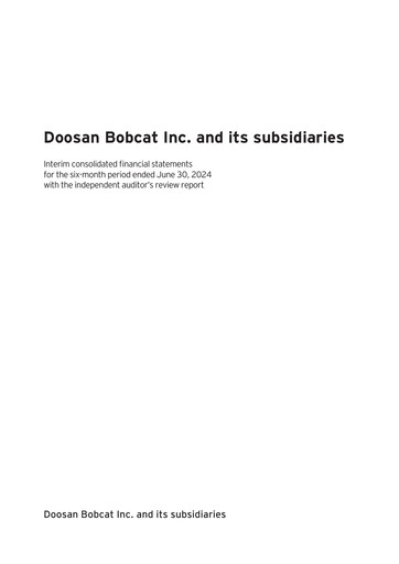 Vorschaubild Doosan Bobcat Halbjahresbericht 2024-h1