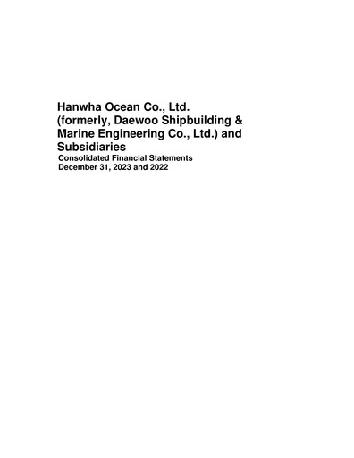Thumbnail Hanwha Ocean (DSME) Financial Statement 2023