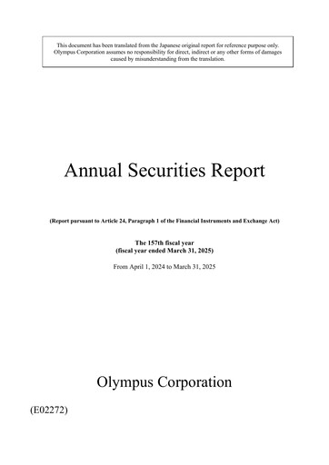 Thumbnail Olympus Annual Report 2025