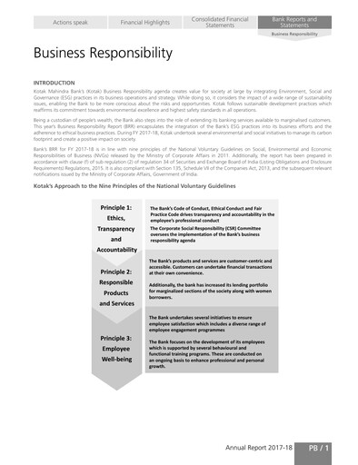 Thumbnail Kotak Mahindra Bank
 ESG Report 2017-2018