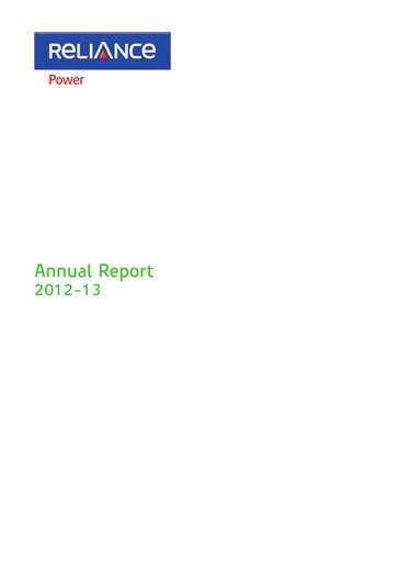 Thumbnail Reliance Power
 Annual Report 2012-2013