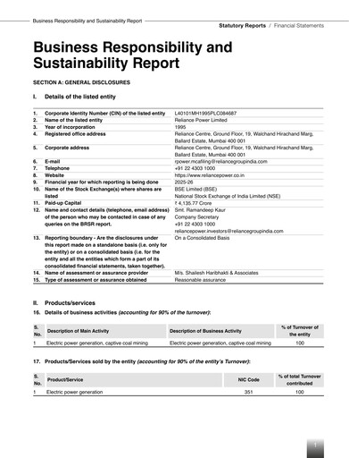 Thumbnail Reliance Power
 ESG Report 2025-2026
