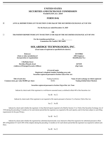 Thumbnail SolarEdge Annual Report 2025