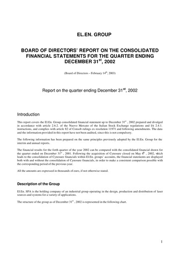 Vorschaubild EL.En. S.p.A. (Elen Group) Quartalsbericht 2002-q4