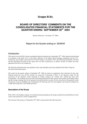 Vorschaubild EL.En. S.p.A. (Elen Group) Quartalsbericht 2004-q3