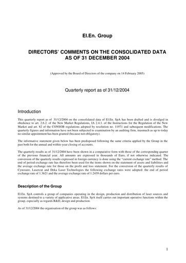 Vorschaubild EL.En. S.p.A. (Elen Group) Quartalsbericht 2004-q4