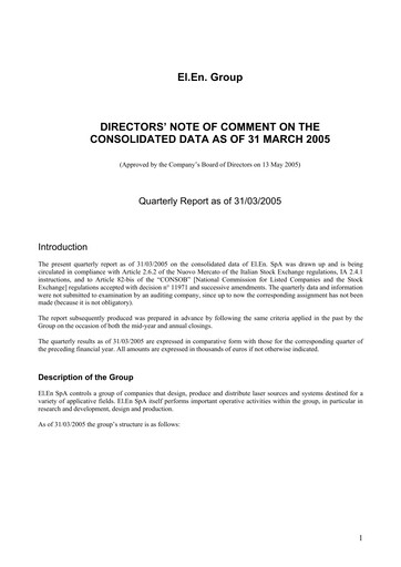 Vorschaubild EL.En. S.p.A. (Elen Group) Quartalsbericht 2005-q1