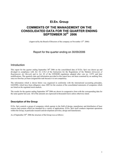 Vorschaubild EL.En. S.p.A. (Elen Group) Quartalsbericht 2006-q3