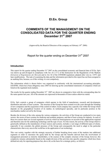 Vorschaubild EL.En. S.p.A. (Elen Group) Quartalsbericht 2007-q4