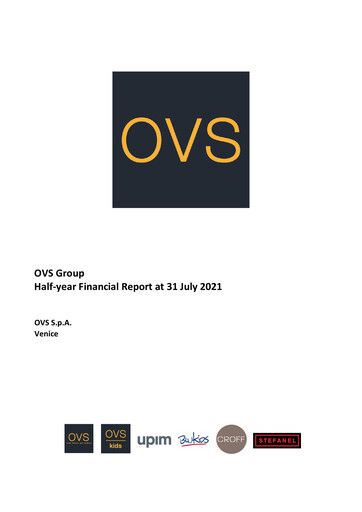 Miniature OVS S.p.A. Rapport semestriel 2021-h1