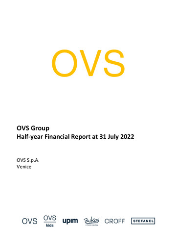 Miniature OVS S.p.A. Rapport semestriel 2022-h1
